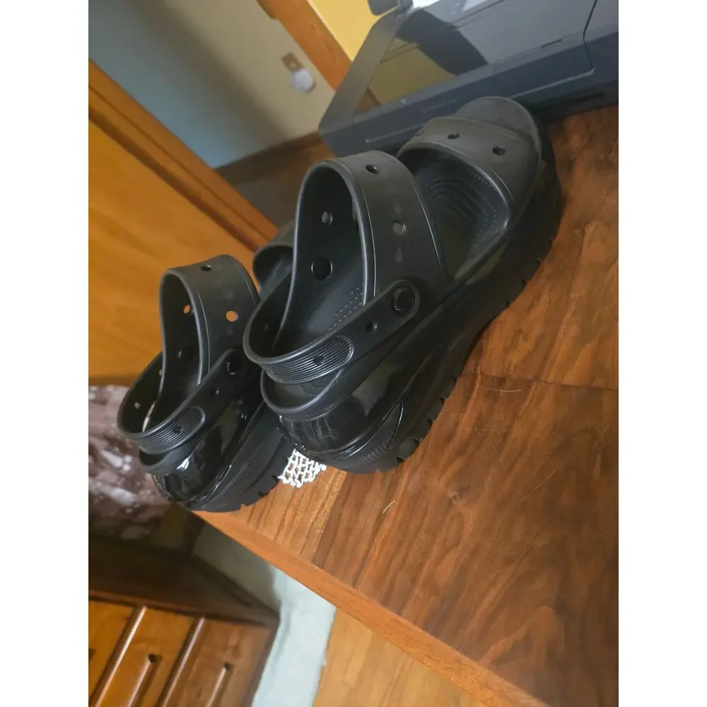 Crocs Mega Crush Platform Clogs Black Unisex M9/W11 Chunky Lug Sole Very Good